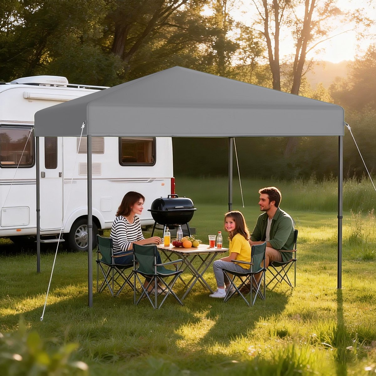 ACXIN Pop-up Partytent 3×3 m - Inklapbaar Paviljoen - Stalen Frame snelle installatiefunctie, Grijs