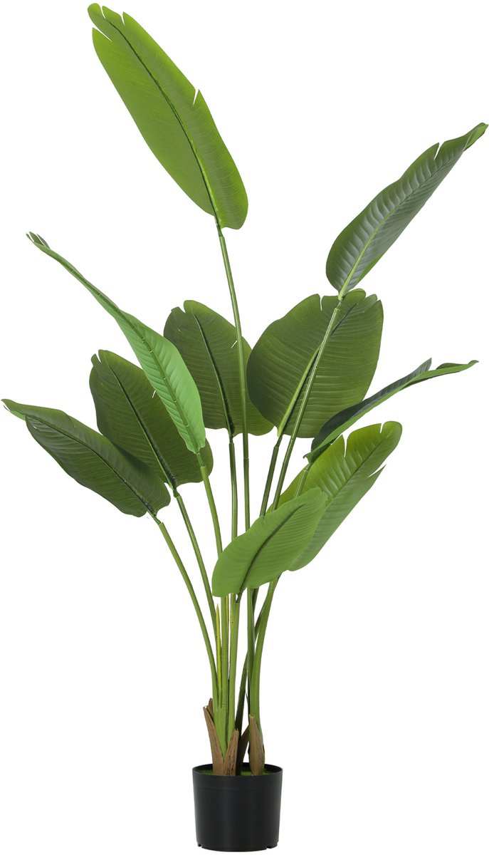 Homcom Kunstplanten - Plastic - 16,5x16,5x160cm - Groen Groente