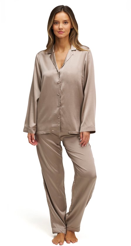 Aseniza damespyjama, lange katoenen winterpyjamaset, lange mouwen
