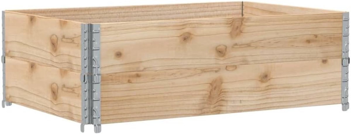 Set van 2 Palletranden 120x80 cm Massief Grenen Hout - Stapelbaar voor Opslag en Transport