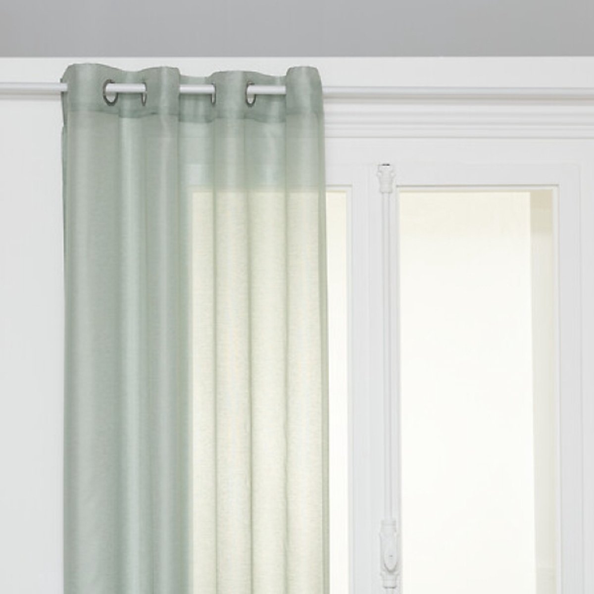 Atmosphera Créateur d'intérieur® Moly Gordijn - Vitrage Gordijnen - Sheer Curtains – Lichtdoorlatende Raamgordijnen - Moderne Raamdecoratie voor Woonkamer & Slaapkamer - Polyester - 135 x 240 cm - Celadon Groen