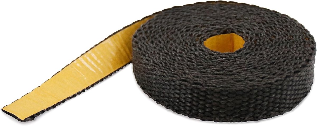 Zwarte Glasvezel Band voor Kachelruit en Deur - 20x2mm - 2 Meter - Hittebestendig
