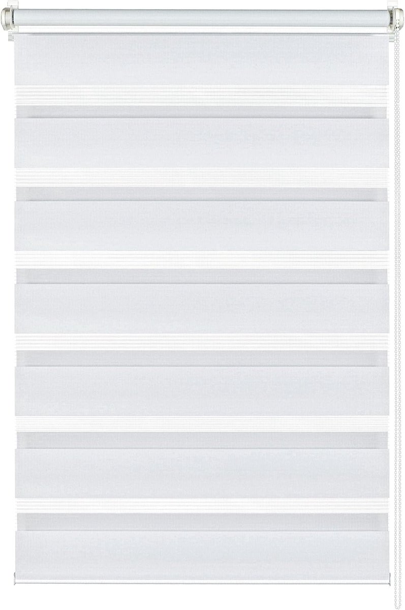 Duo Rolgordijn Wit 45x150 cm - Klemmen of Plakken - Transparant en Lichtdoorlatend