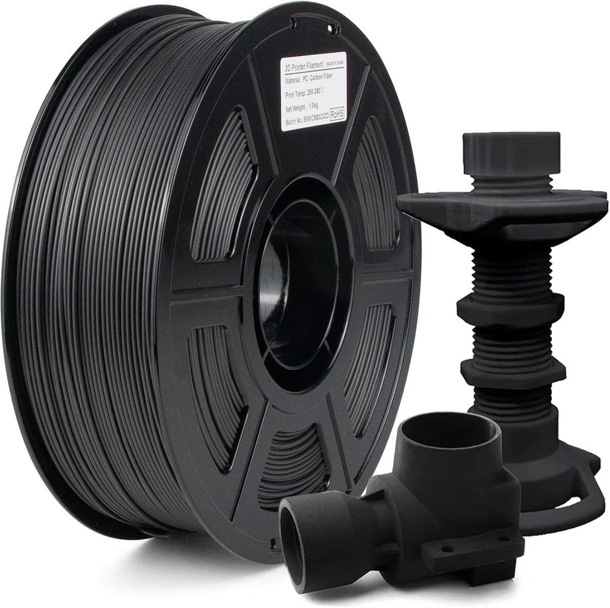 Koolstofvezel Filament - 3D Printer Materiaal - Functionele Prototypes - Hoge Stijfheid - 1.75 mm - Mat Zwart