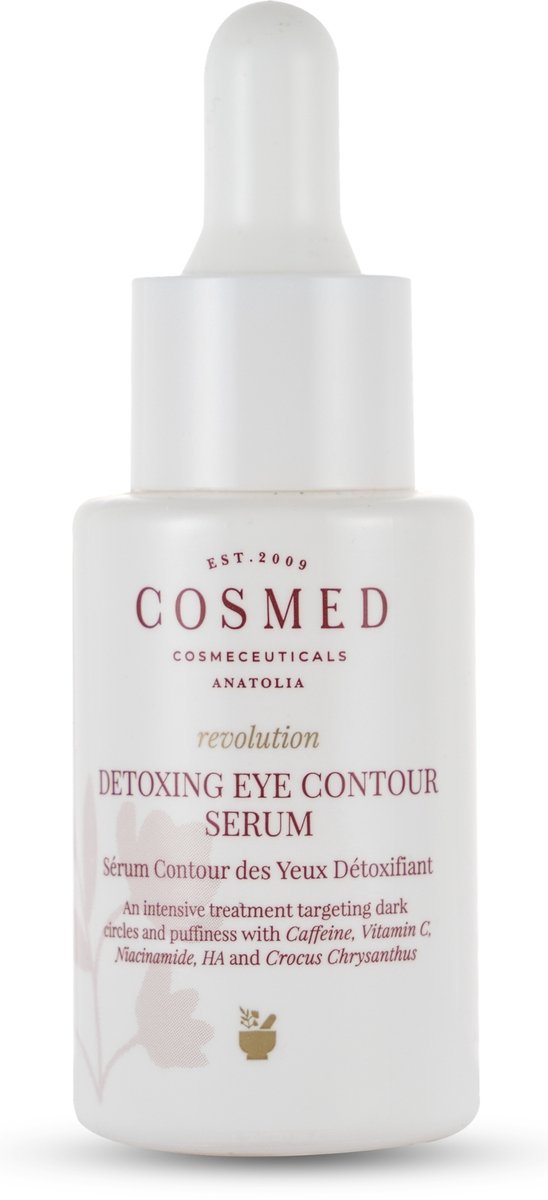 Cosmed Revolution – Oogserum – Donkere Kringen – Hydraterend Detox Oogcontour Serum met Hyaluronzuur, Niacinamide, Caffeine & Vitamine C – 15 ml