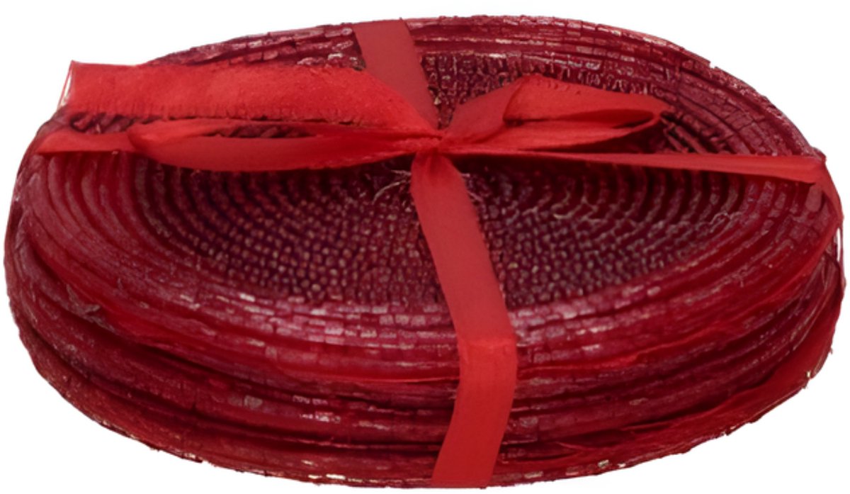 Gerimport Onderzetters - 12x stuks - kunststof - rood - 10 cm - voor glazen