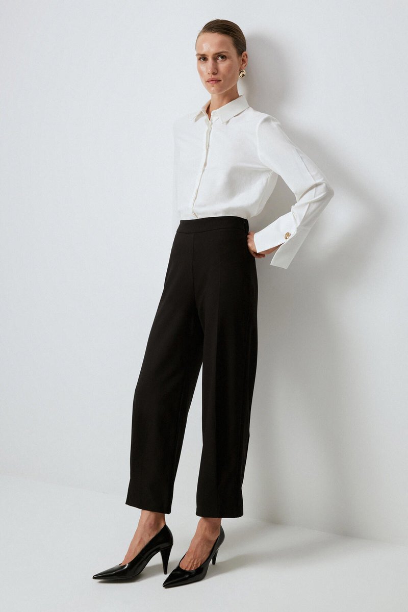 Touché Privé - Crêpe broek met naaddetail - Zwart - Dames