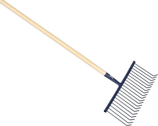 KOTARBAU® Tuinhark, Bladhark, Staal, 40,5 cm, Donkerblauw, Bladhark Met Houten Steel, 143 cm, Metalen Hark, Voor Tuin, Stevige Hark van Merkloos	 — afbeelding 3
