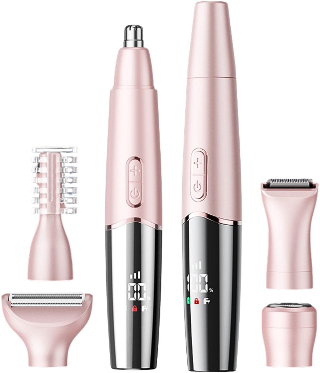 Namajunas - Neustrimmer mannen en vrouwen - Oplaadbaar - Wenkbrauw en Oorhaar trimmer - Bikinitrimmer - Scheerapparaat voor schaamhaar - IPX7 Waterdichte - Scheerapparaat voor benen, lichaamshaar en bikinilijn - Gezichtshaarverwijderaar - Roze