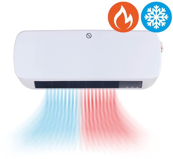 QLT 2-in-1 Keramische Kachel met Wandmontage - Elektrische Wandkachel – Verwarming met Temperatuurregelaar - Timer en Weekschema - Wit