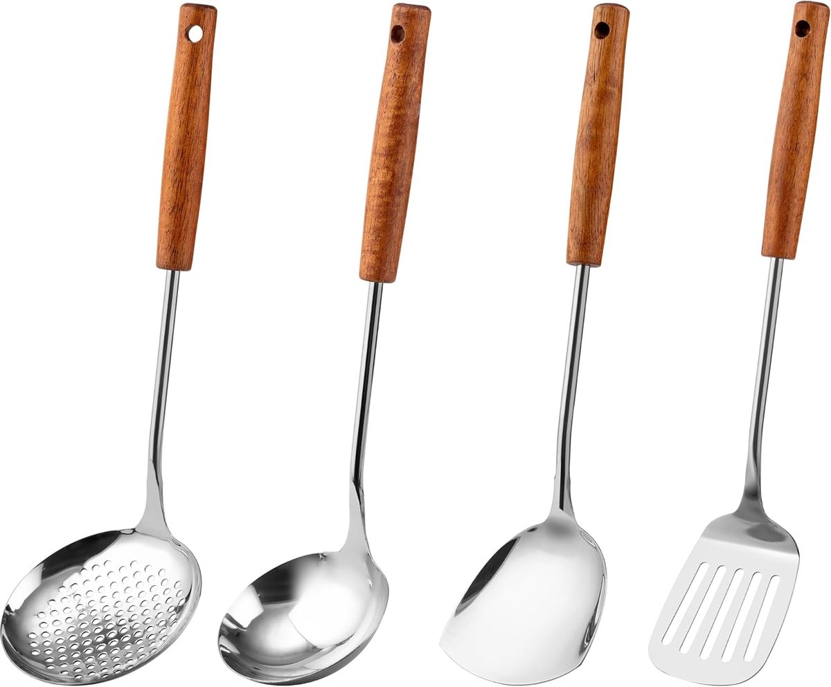 Wok spatel en spatula set van roestvrij staal