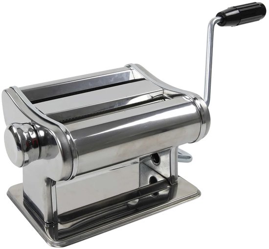 Cookinglife Pastamachine Italian - Robuuste Handmatige Pastamaker - Pasta Maker - Metaal Chroom - Zilver - Voor Lasagne & Spaghetti van Merkloos — afbeelding 3