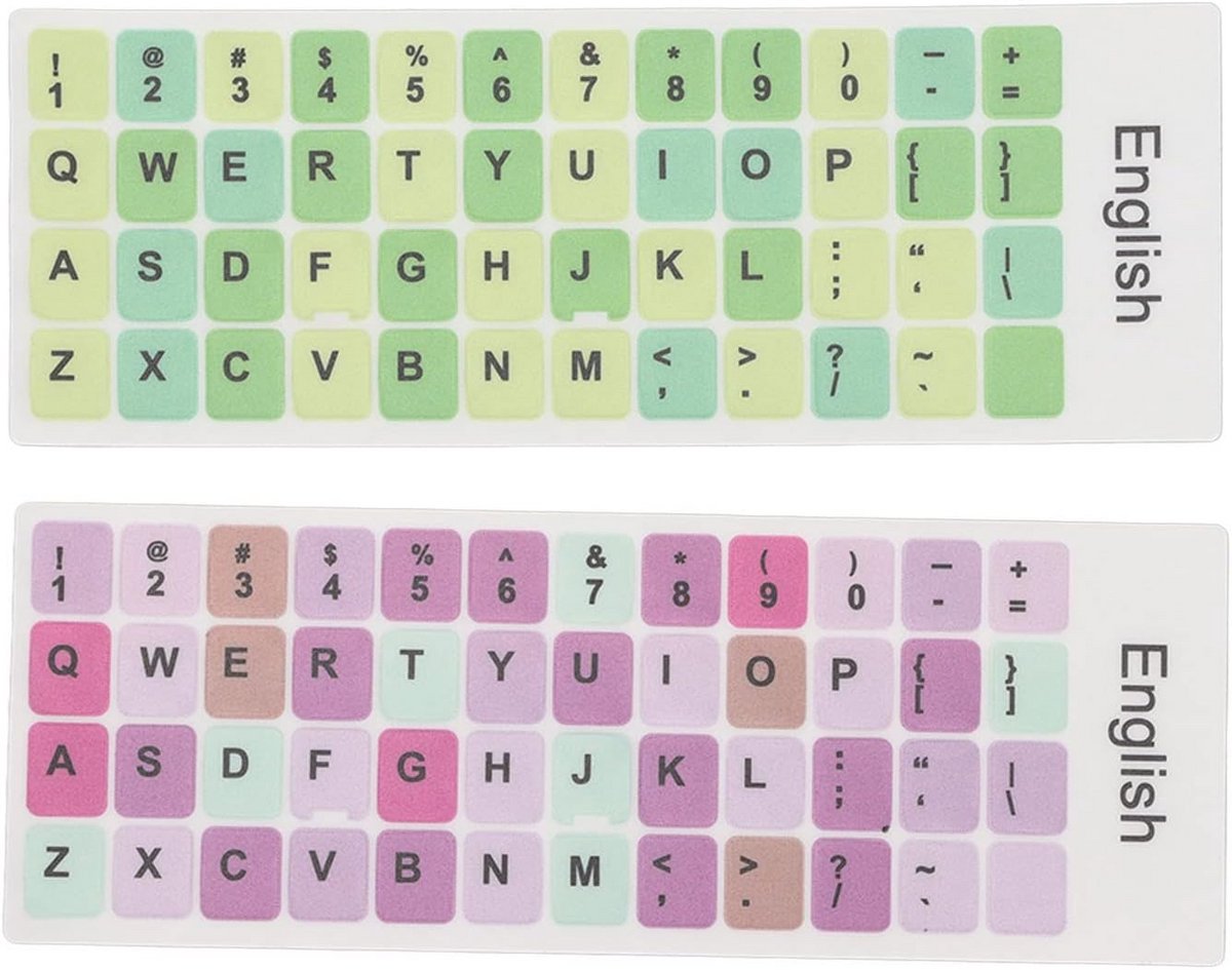 2x Universele Toetsenbord Stickers Engels QWERTY - Waterdicht en Duurzaam voor Laptop & PC