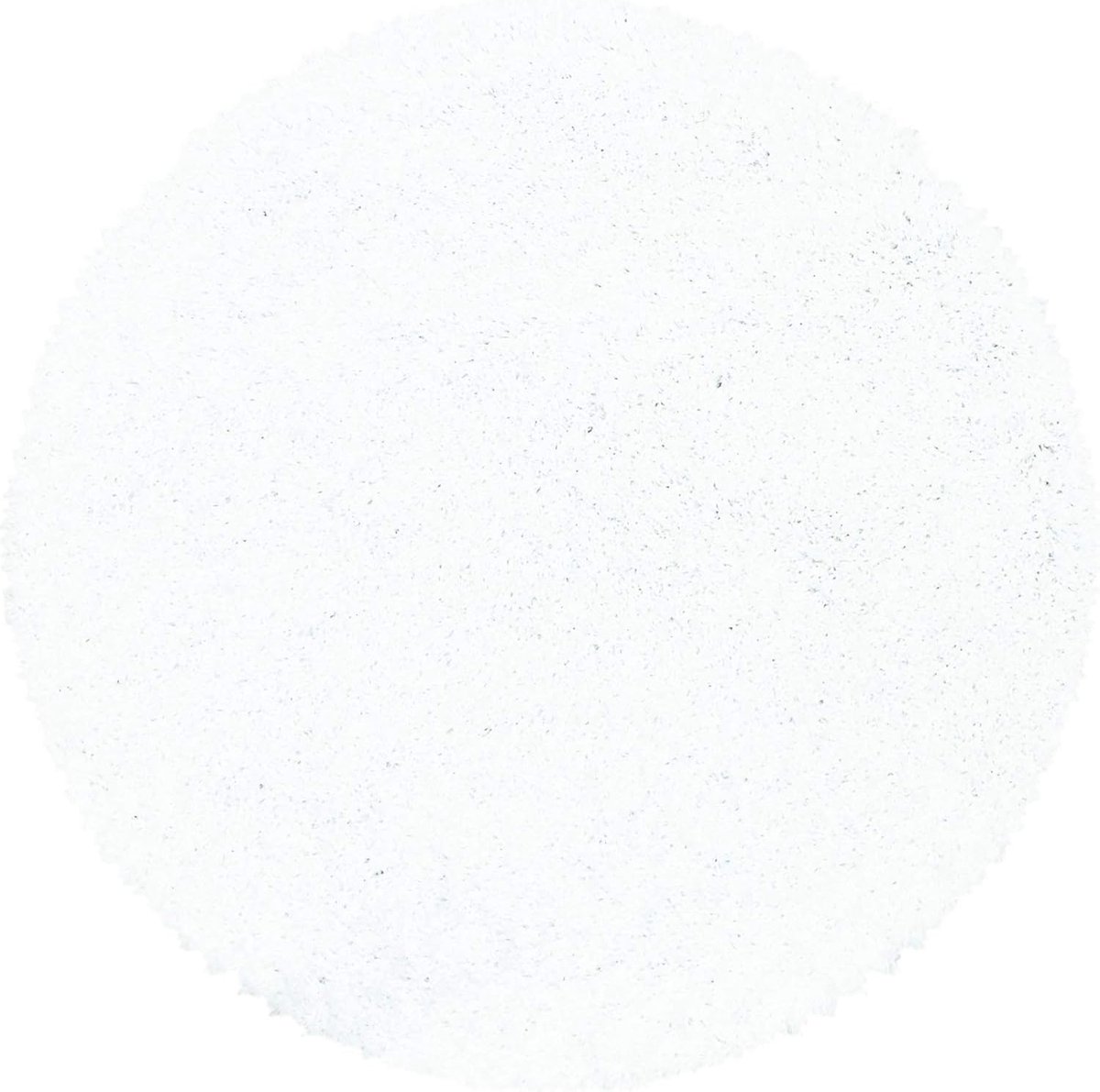 Rond Hoogpolig Vloerkleed Effen Wit - Tijdloos Design voor Woonkamer en Eetkamer, 80 cm, G