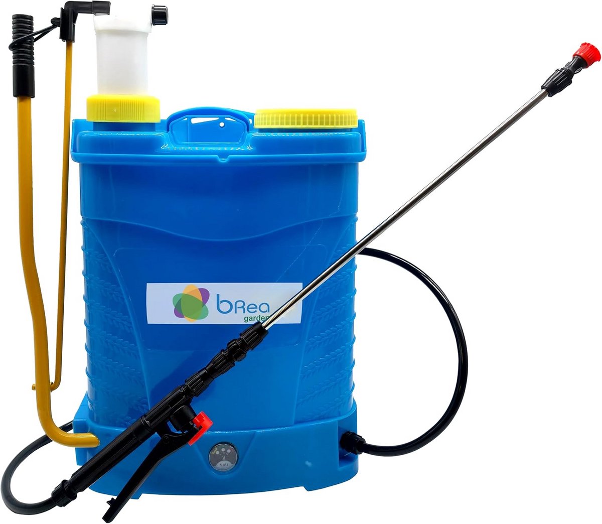 Elektrische rugzakspuit roestvrij staal 16 liter met lithium accu en verstelbare lans