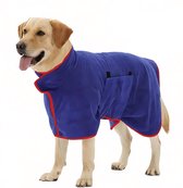 Peignoir pour chien Ohpets® - Blauw - XL (longueur du dos 70-80 cm) - Badjas pour Chiens - Peignoir pour chien en microfibre - Séchage rapide et absorbant - Serviette pour chien - Badjas Chiens