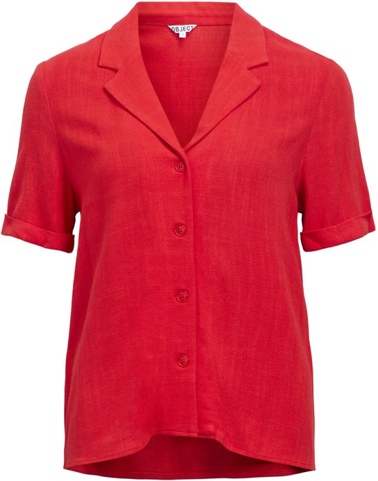 Object Blouse Objsanne S/s Re Shirt Noos 23045709 Poinsettia Dames Maat - W38