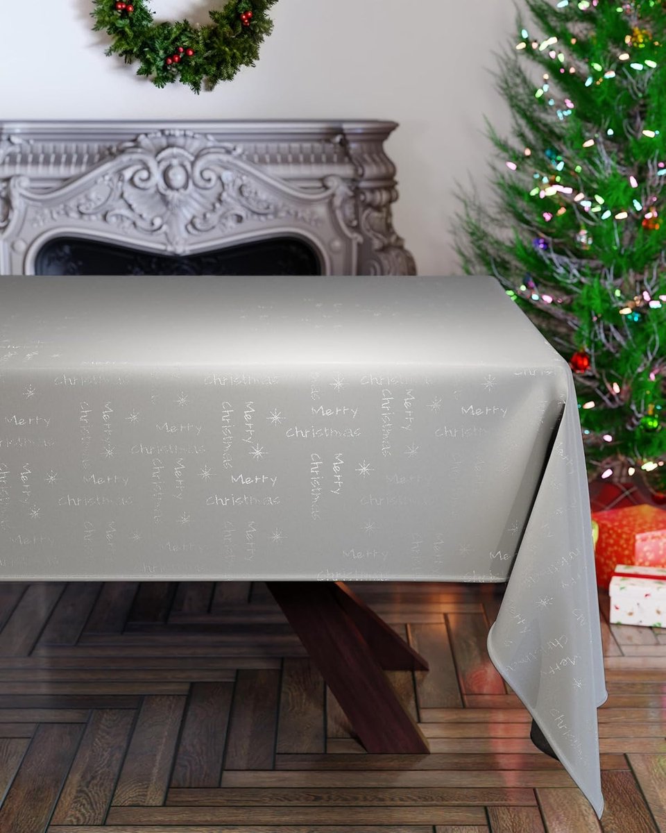 10-delige Kersttafelset met Metallic Glans - Tafelkleed, Tafelloper en Servetten
