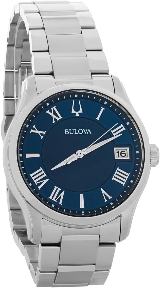 Analoog kwartshorloge - Polshorloge heren - Dagelijks gebruik - Roestvrijstalen band - 40mm kast - Blauw