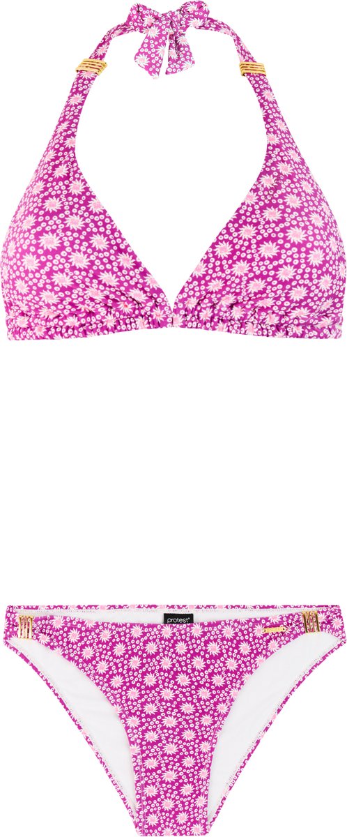 Protest PRTLina - Halter bikini set Dames - Koordsluiting - Uitneembare vulling - Medium dekking - Roze