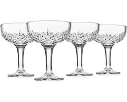 Champagne Coupe Glazen Set van 4 - Kristallen Barware