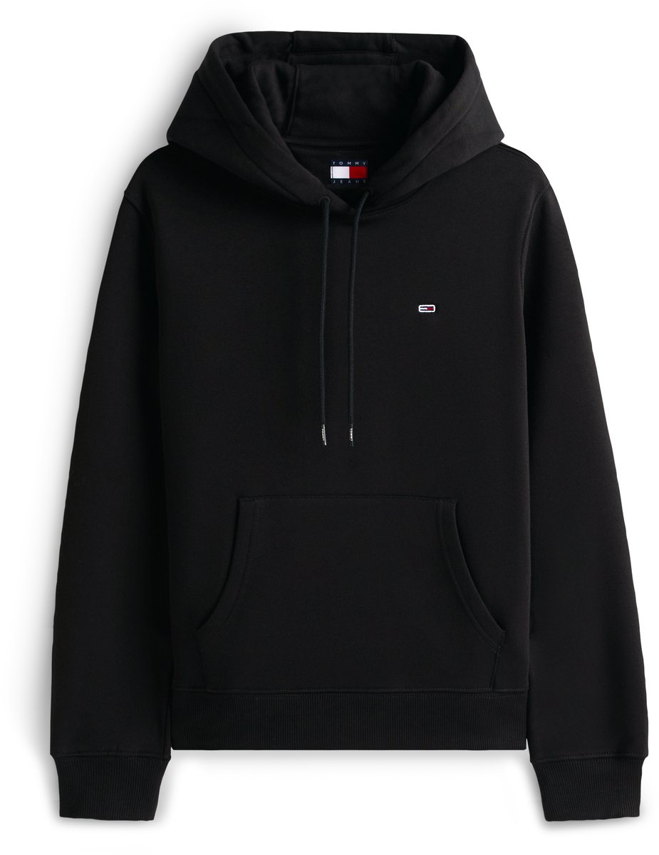 Tommy Jeans Flag Embroidery Brushed Fleece Hoody Zwart