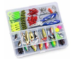 Knaak Visserskit 120‑delig - Visgerei Set - Set met Kunstaas, Haakjes, Tools & Aas - All‑in‑One Set