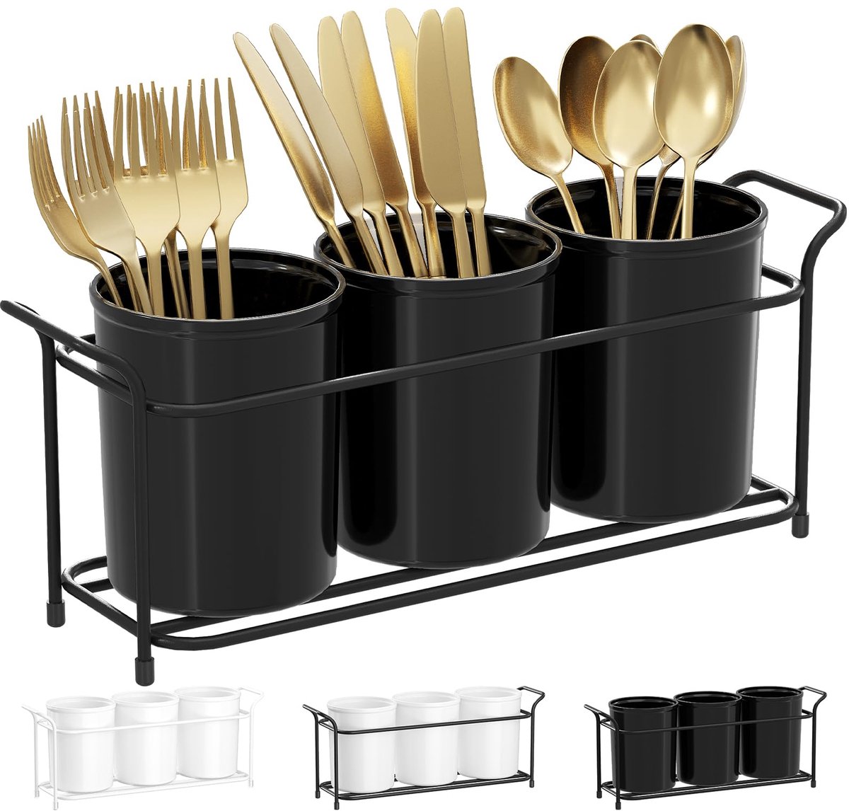 Besteckhouder - 3 Vakjes - 34,3 x 10,2 x 13,5 cm