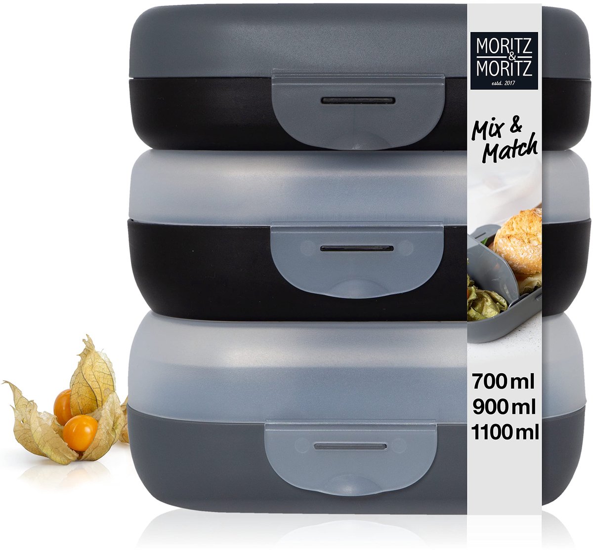 Brotdose Set - Mix & Match - 3 Formaten 700ml, 900ml, 1100ml