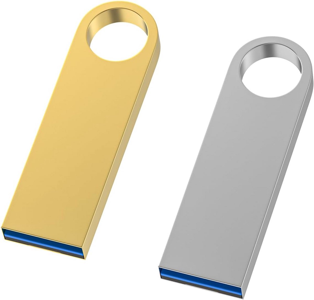 Mini USB-stick 64GB 2 Stuks Waterdicht Geheugenstick 3.0 Met Sleutelhangers