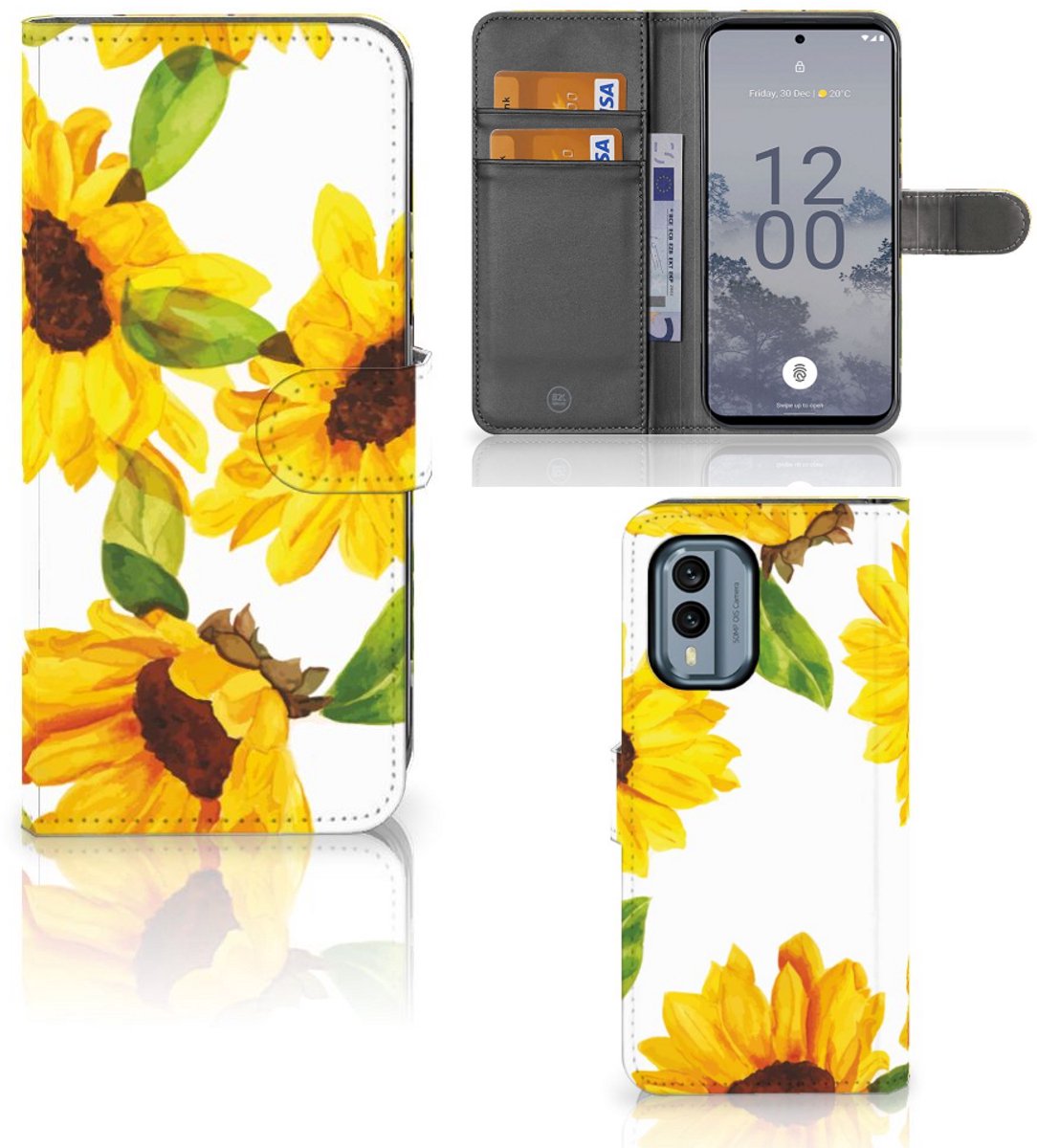 Hoesje voor Nokia X30 Zonnebloemen