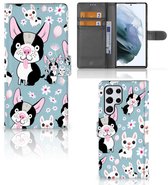 Flip Cover Samsung Galaxy S22 Ultra Phone Case Cadeau pour les chiens de petit-fils