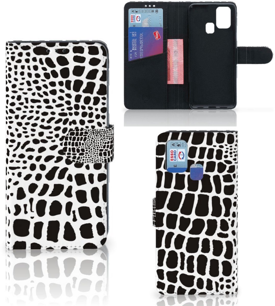 Samsung Galaxy M31 Telefoonhoesje met Pasjes Slangenprint