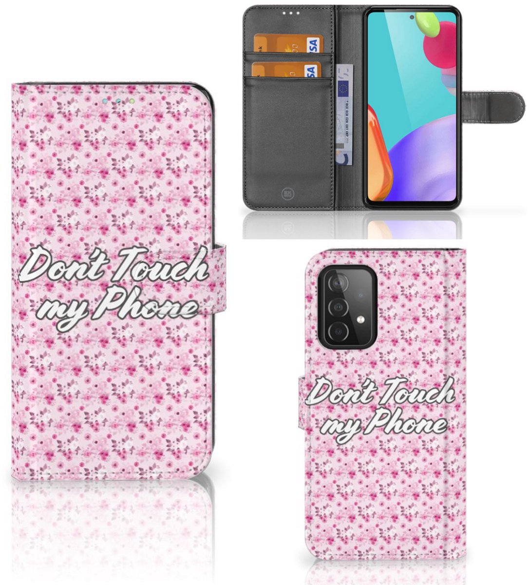 Samsung Galaxy A52 Portemonnee Hoesje Flowers Pink DTMP