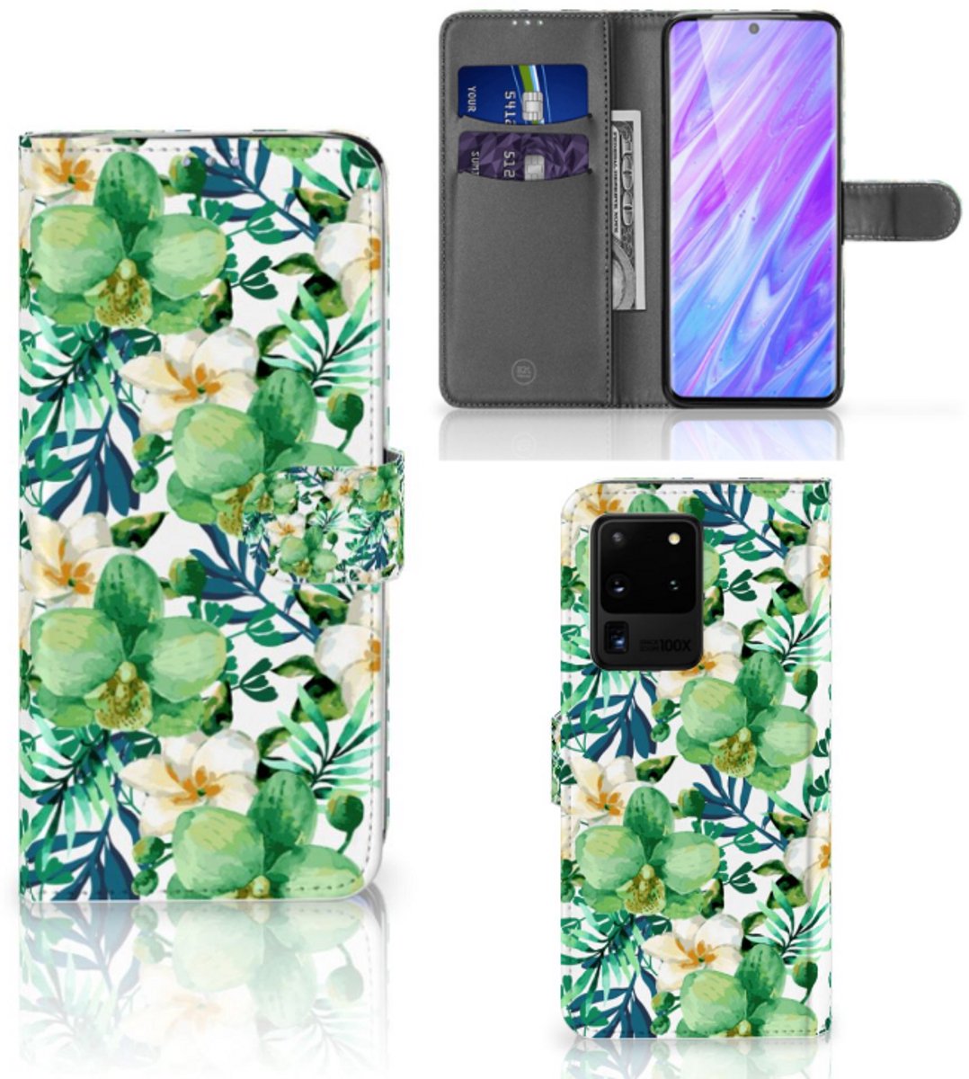Samsung Galaxy S20 Ultra Hoesje Orchidee Groen