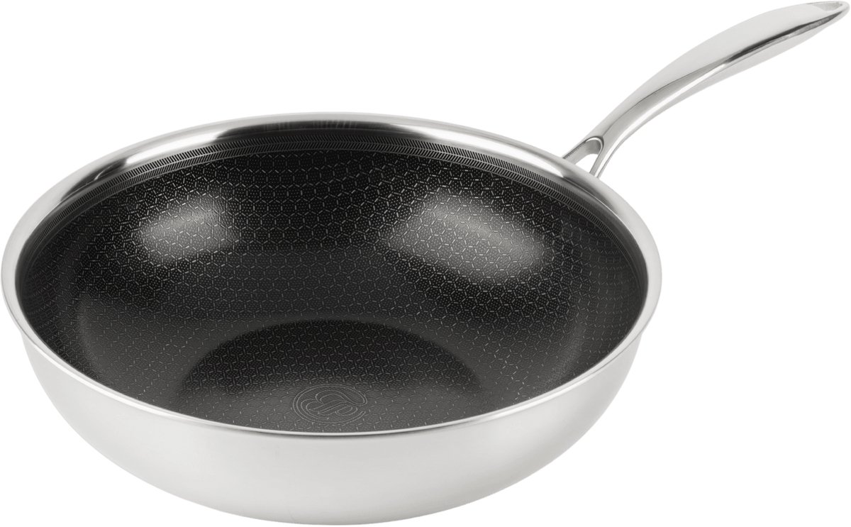 Herman den Blijker - Hybride wokpan Ø 28 cm - 100% PFAS-vrij - Krasvrije keramische antiaanbaklaag - Geschikt voor inductie, oven en alle andere warmtebronnen - Vaatwasserbestendig