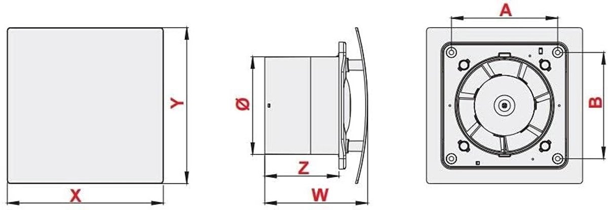 Badkamer Afzuigventilator - 100mm met Gouden Voorpaneel - Stil en Energiezuinig