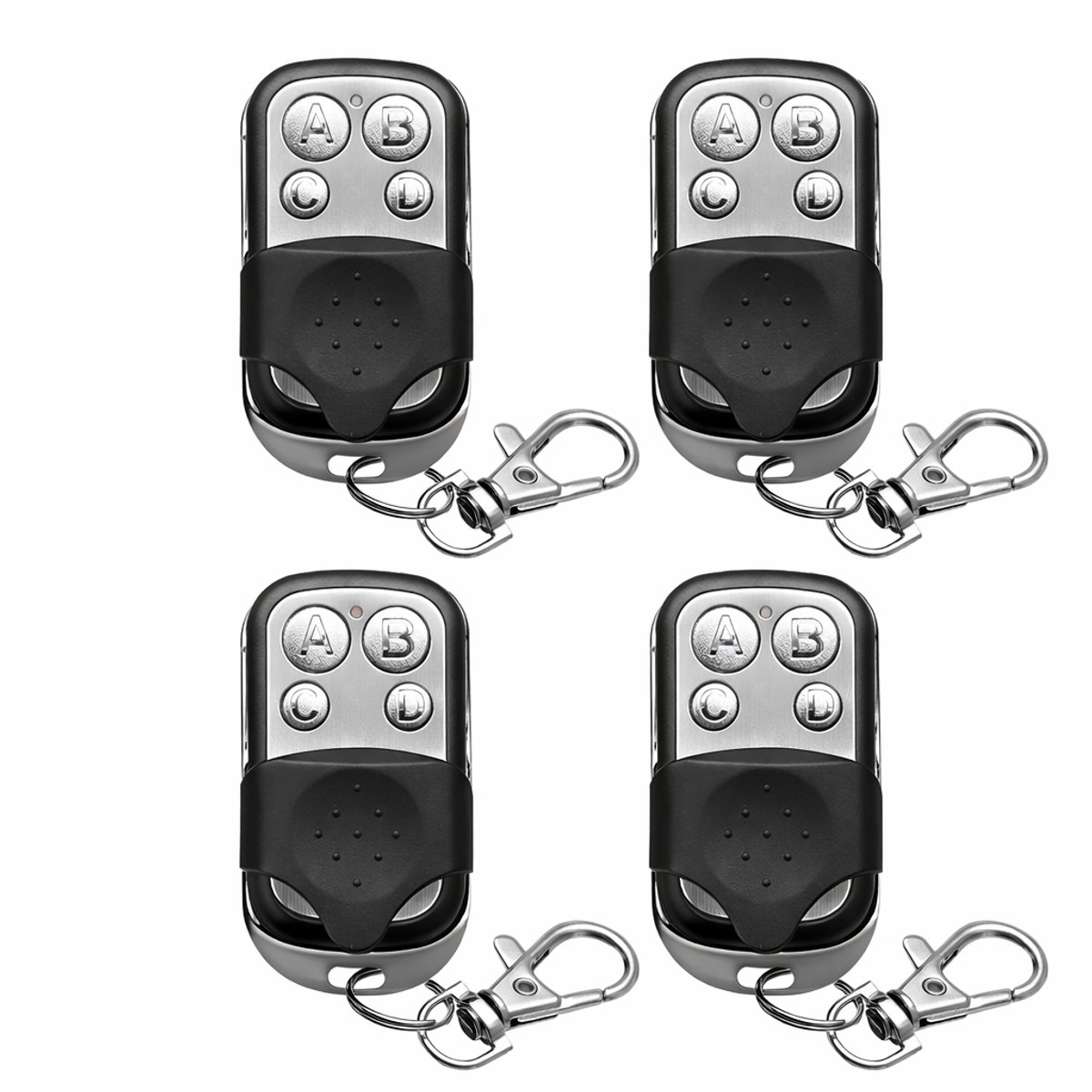 Garagedeur Afstandsbediening 433 MHz – 4 Stuks – Vervangende Handzender – Zelflerend / Kopieerbaar – Geschikt voor Fixed Code – 4 Knoppen – Garagepoort Opener