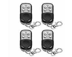 Garagedeur Afstandsbediening 433 MHz – 4 Stuks – Vervangende Handzender – Zelflerend / Kopieerbaar – Geschikt voor Fixed Code – 4 Knoppen – Garagepoort Opener