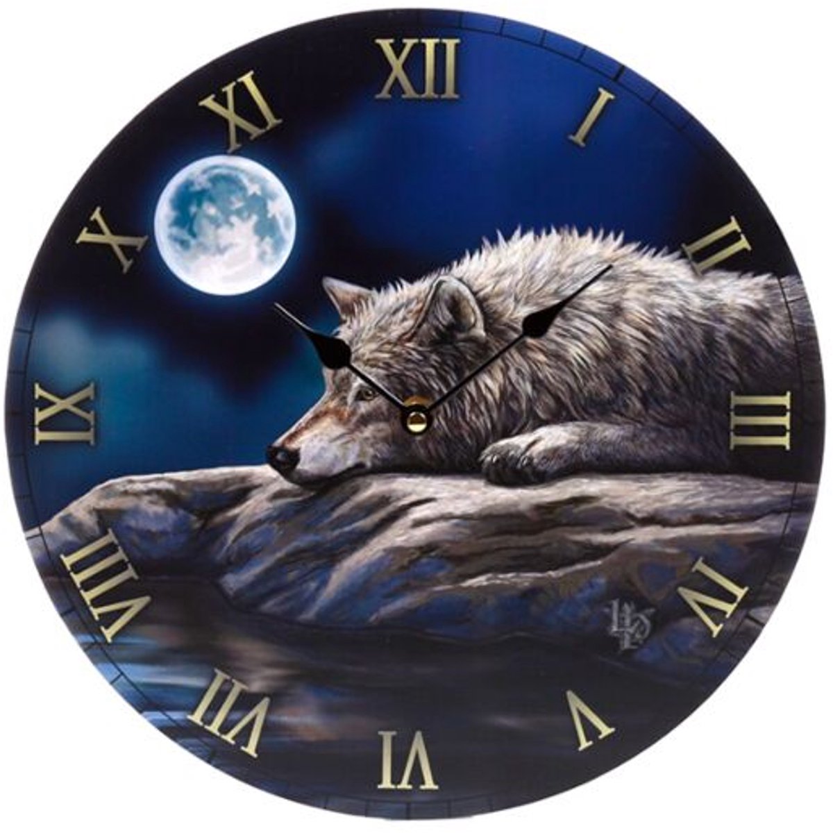 Lisa Parker Quiet Reflection Wolf Bedrukte Klok