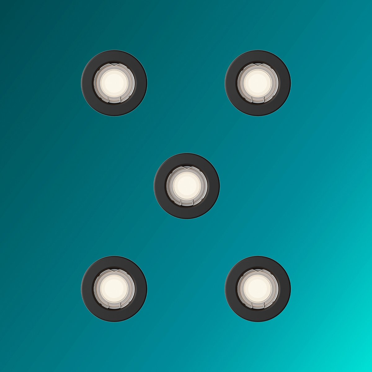 Philips Hue Peridot Set van 5 Inbouwspots (Zwart) - Rond - Niet Richtbaar - GU10 - Warmwit Licht - Incl. Hue Dimmer Switch - Hue White – foto 2