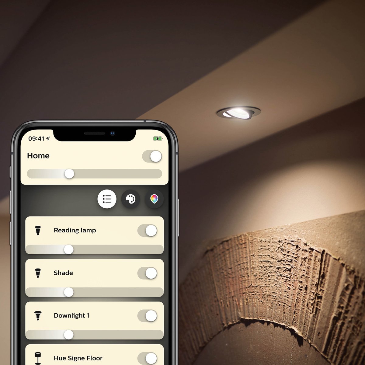 Philips Hue Peridot Set van 5 Inbouwspots (Nikkel) - Rond - Niet Richtbaar - GU10 - Warmwit Licht - Incl. Hue Dimmer Switch - Hue White – foto 4