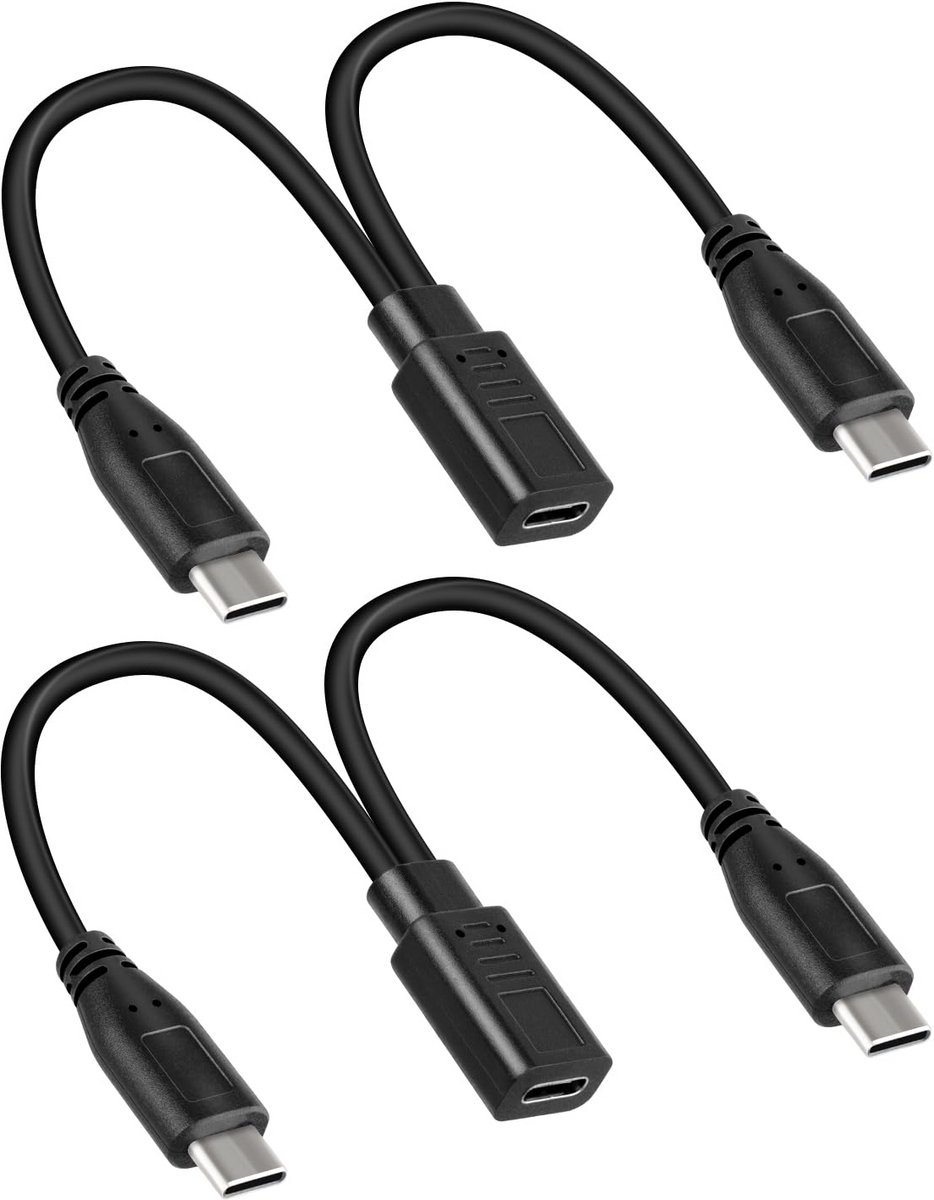 Korte USB Type C Oplaadkabel met 2 Male Aansluitingen - Ideaal voor Snelle Oplading