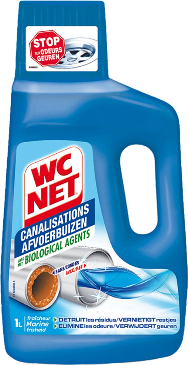 2 x WC Net - Ontstopper - Afvoerbuizen onderhoud - Biologische Formule - 1L - WC Reiniging - Afvoerbuizen Schoonmaken - Biologische Reiniger - Geurverwijderaar - Leidingen Reinigen