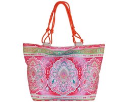 strandtas - ibiza stijl – grote strandtas dames – strandtas shopper – zomertas vakantie strand – ruime strandtas 50x38x16 cm