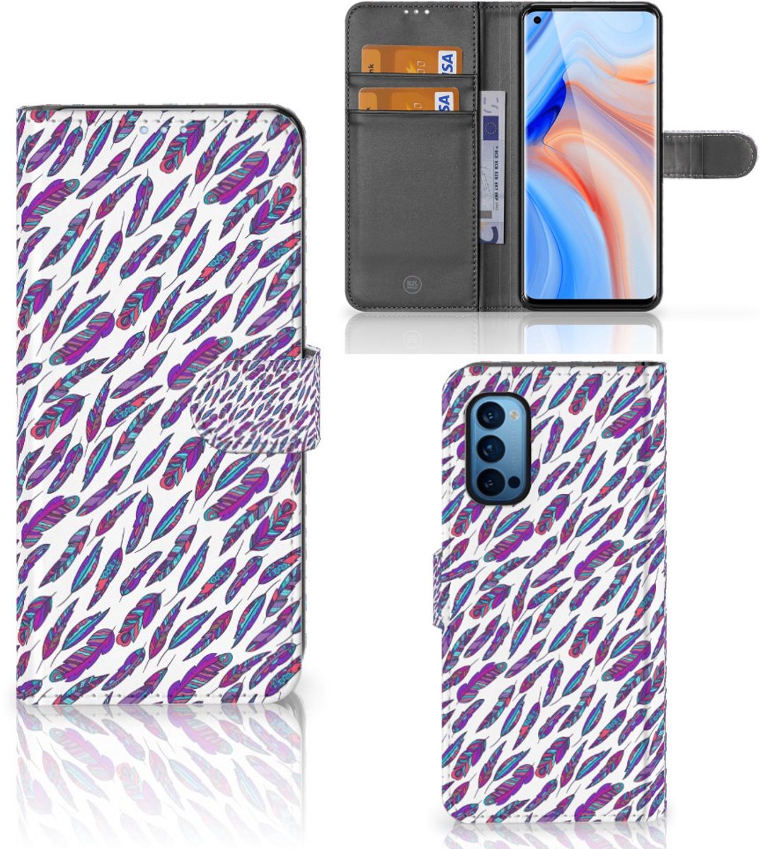 OPPO Reno 4 Pro 5G Telefoon Hoesje Feathers Color