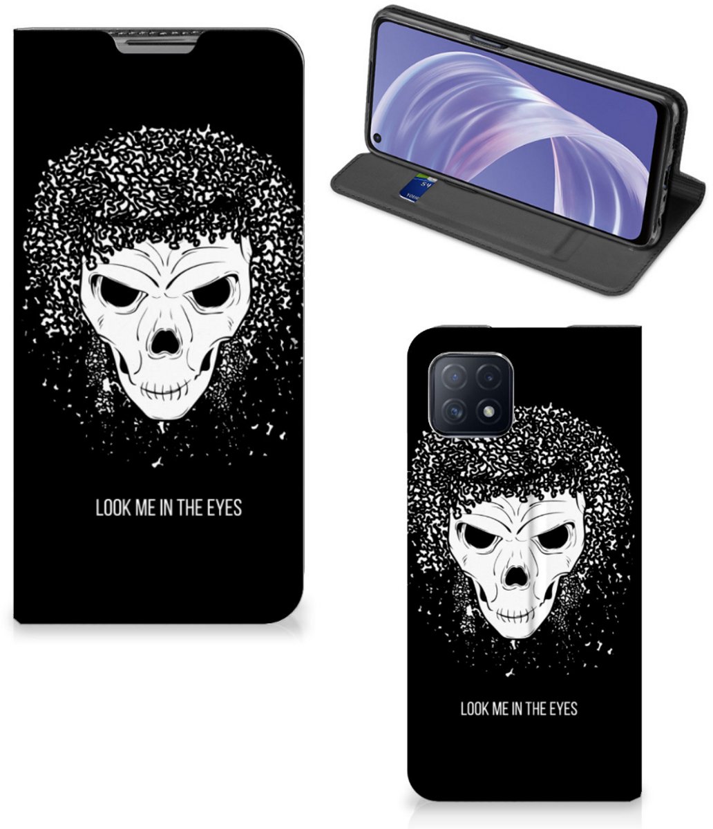 Mobiel BookCase OPPO A73 5G Skull Hair