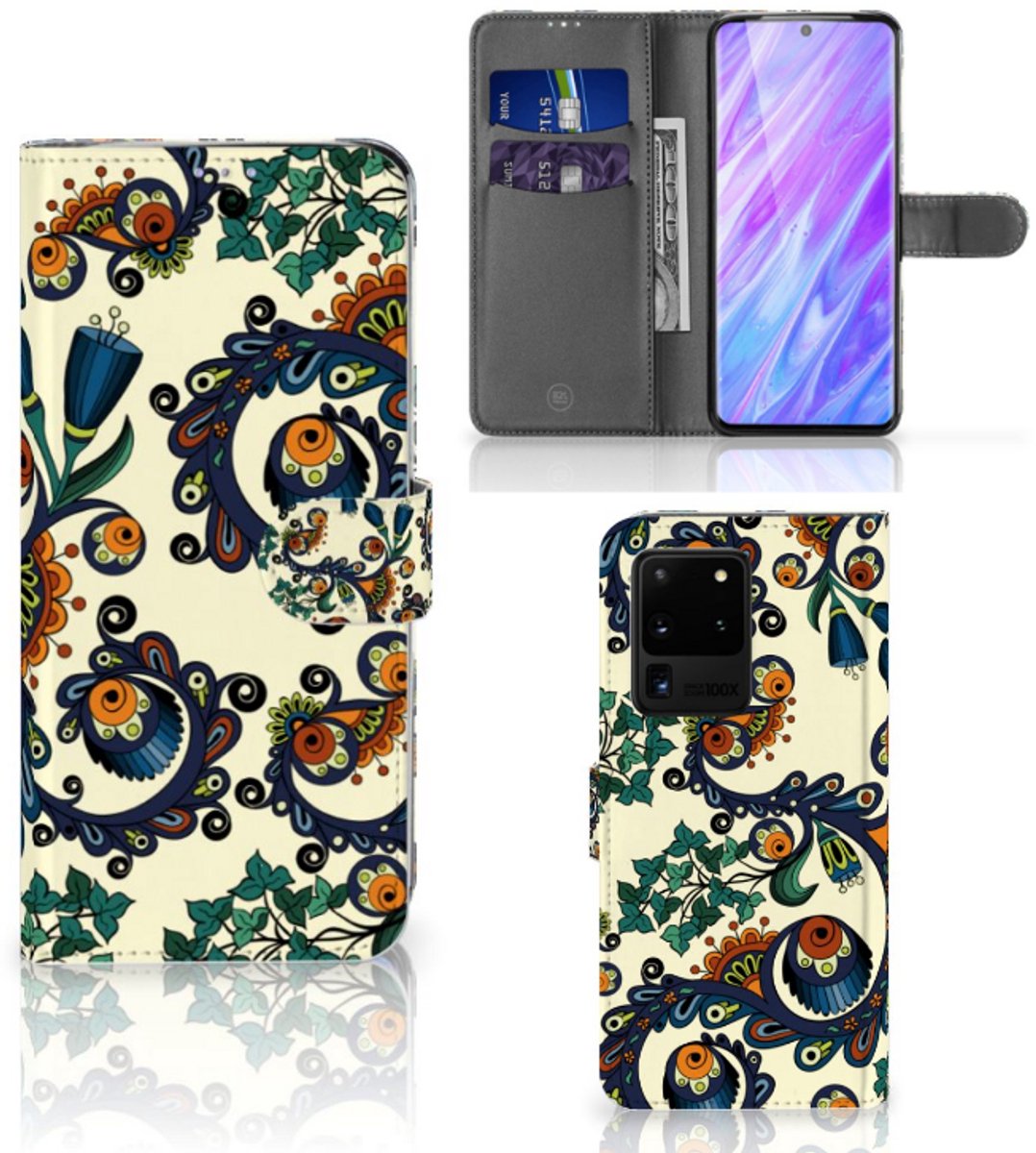 Wallet Case Samsung Galaxy S20 Ultra Barok Flower