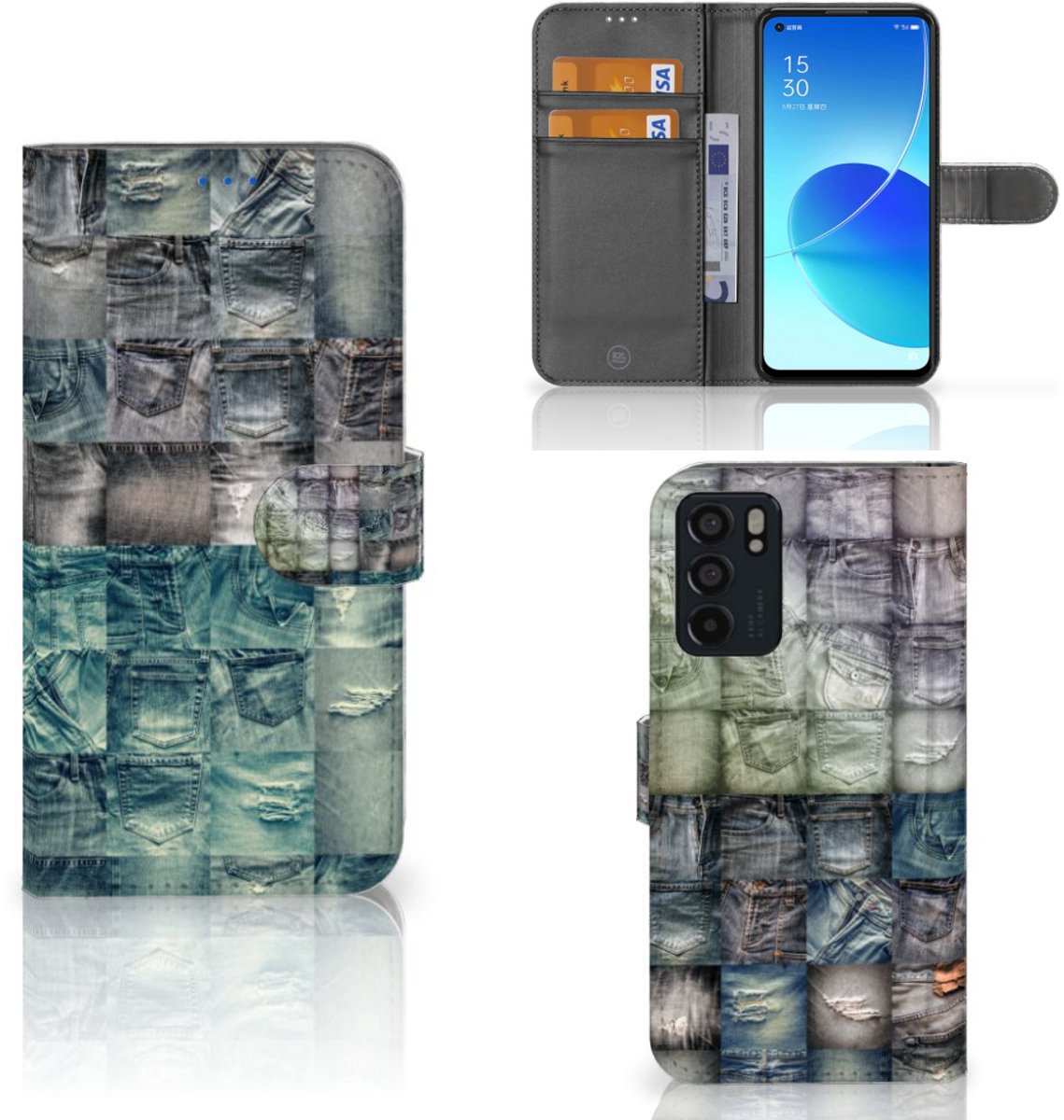Wallet Case met Pasjes OPPO Reno6 5G Spijkerbroeken