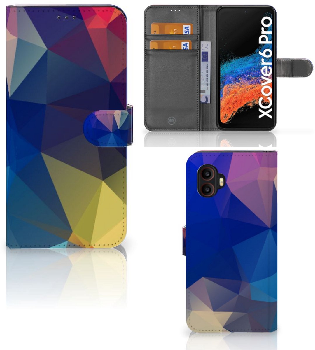 Samsung Galaxy Xcover 6 Pro Book Case Polygon Dark